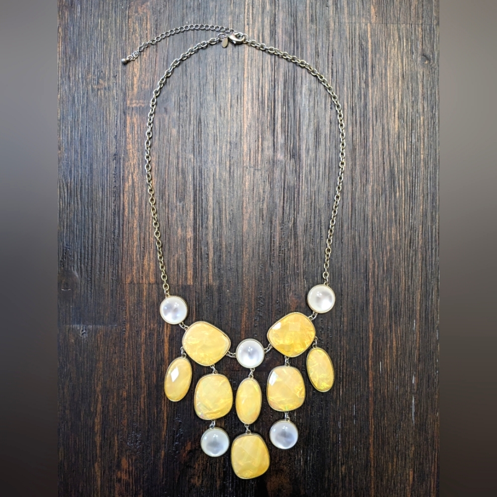 White and Gold Statement Necklace